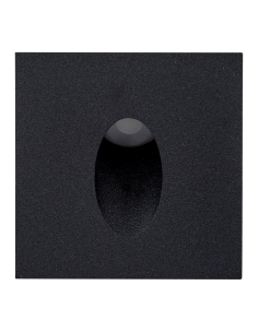 Mini Recessed Square Step Light Black AluminiumHV3216W-BLK