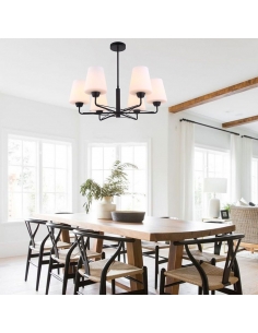 Abbey Interior Modern 6 Light Chandelier Matt Black - Abbey1ABBEY1