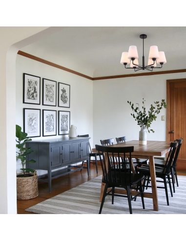 Abbey Interior Modern 6 Light Chandelier Matt ABBEY1