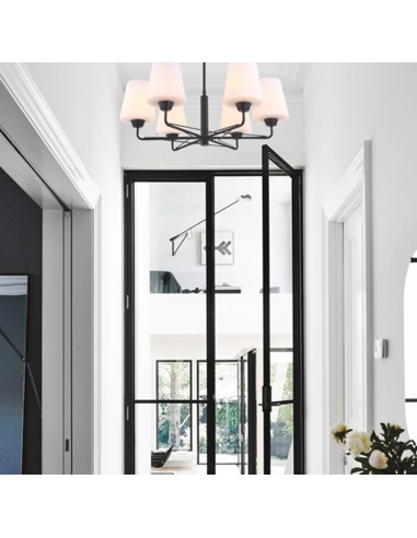 Abbey Interior Modern 6 Light Chandelier Matt ABBEY1