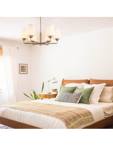 Abbey Interior Modern 6 Light Chandelier Matt ABBEY1