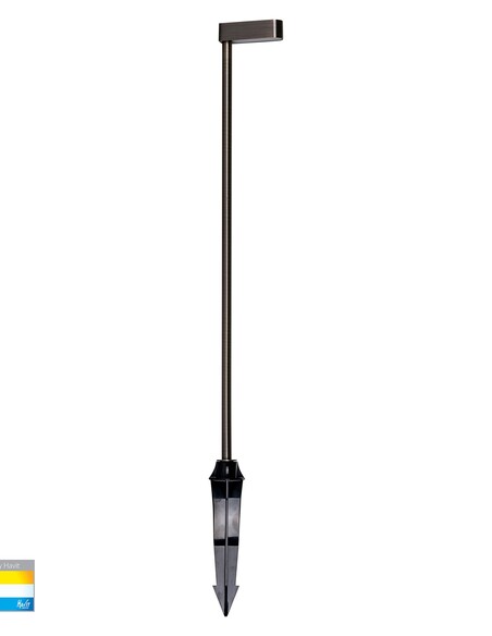 HV1516T-AB-24V - Lindri Antique Brass LED Bollard Spike Light