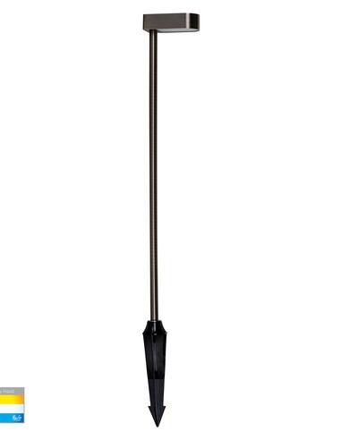 Lindri Antique Brass LED Bollard Spike Light