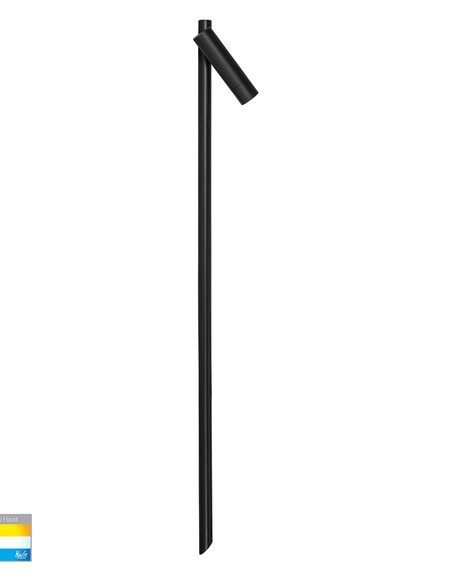 HV1591T-1-BLK-24V - HV1591T-1-Black-24V - Forgo Aluminium Black Single Adjustable Bollard Light with Spike