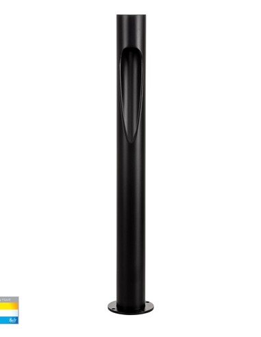 Fedor Aluminium Black 600mm Round LED Bollard Lights