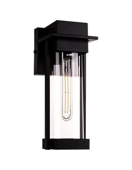 HV3537W-S-BLK - HV3537W-S-Black - Ashton Galvanised Iron Black Wall Light