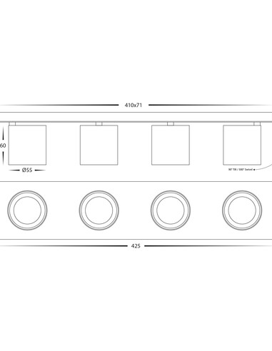 HV4003T-4-BLK - HV4003T-4-Black - Sbarra Black 4 HV4003T-4-BLK