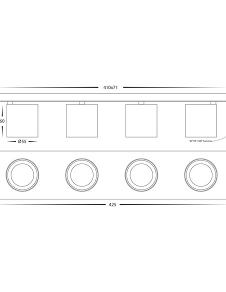 HV4003T-4-WHT - HV4003T-4-White - Sbarra White 4 HV4003T-4-WHT