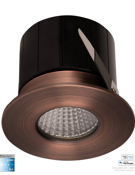 HV5511CCT-AB - Prime Antique Brass Fixed CCT WIFI LED Downlight