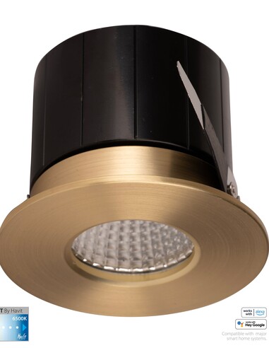 HV5511CCT-BR - Prime Brass Coloured Fixed CCT WIFI LED Downlight