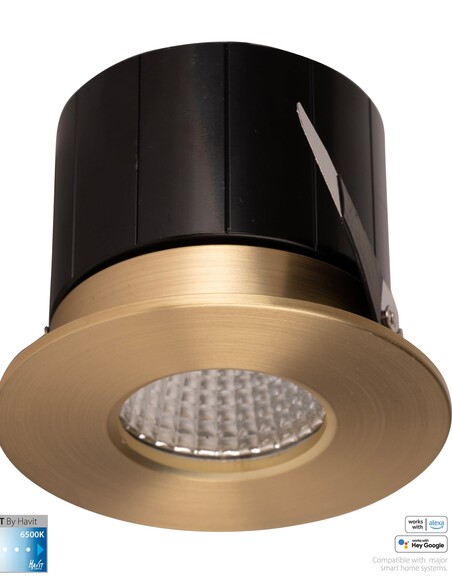 HV5511CCT-BR - Prime Brass Coloured Fixed CCT WIFI LED Downlight