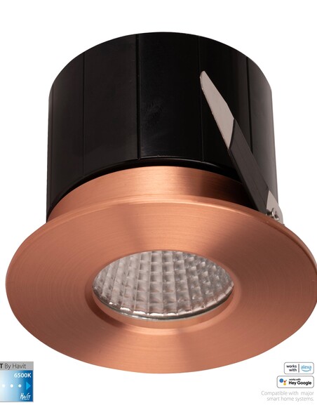 HV5511CCT-CP - Prime Copper Coloured Fixed CCT WIFI LED Downlight