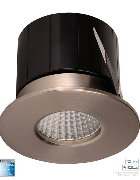 HV5511CCT-NK - HV5511CCT-Nickel - Prime Nickel Coloured Fixed CCT WIFI LED Downlight