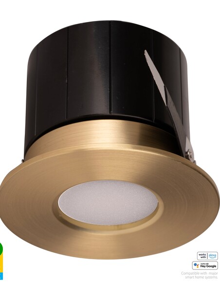 HV5511RGBCW-BR - Prime Brass Coloured Fixed RGBCW WIFI LED Downlight