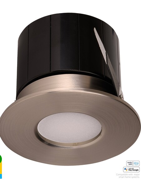 HV5511RGBCW-NK - HV5511RGBCW-Nickel- Prime Nickel Coloured Fixed RGBCW WIFI LED Downlight