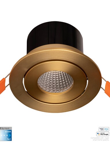 HV5512CCT-BR - Prime Brass Coloured Tilt CCT WIFI LED Downlight