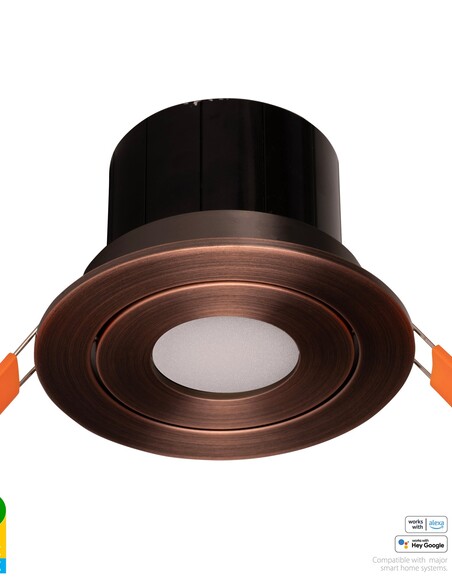 HV5512RGBCW-AB - Prime Antique Brass Tilt RGBCW WIFI LED Downlight