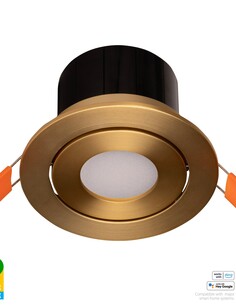HV5512RGBCW-BR - Prime Brass Coloured Tilt RGBCW WIFI LED HV5512RGBCW-BR