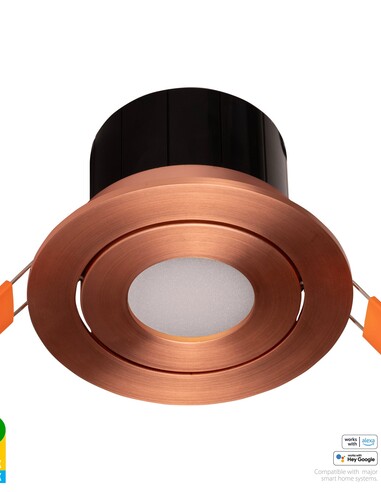 HV5512RGBCW-CP - Prime Copper Coloured Tilt RGBCW WIFI LED Downlight