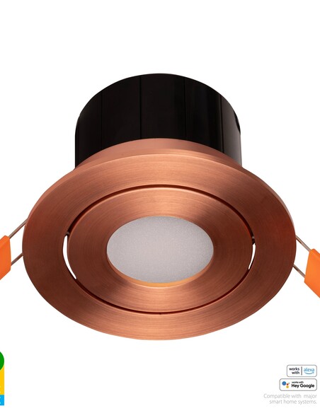 HV5512RGBCW-CP - Prime Copper Coloured Tilt RGBCW WIFI LED Downlight