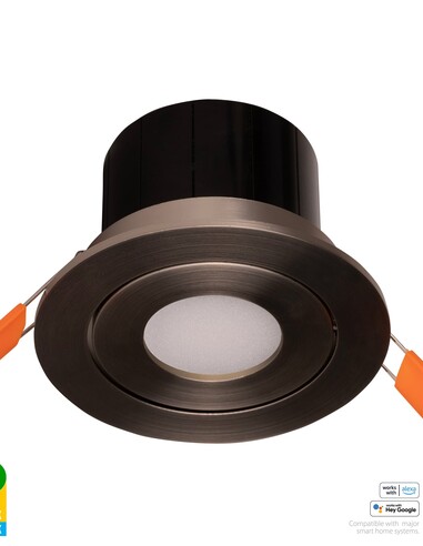 HV5512RGBCW-NK - HV5512RGBCW-Nickel - Prime Nickel Coloured Tilt RGBCW WIFI LED Downlight