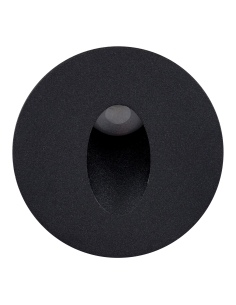 Mini Recessed Round Step Light Black AluminiumHV3206C-BLK