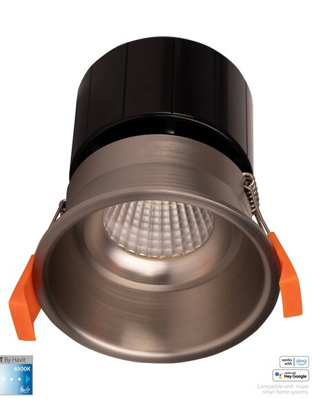 HV5513CCT-NK - HV5513CCT-Nickel - Prime Nickel Coloured Fixed Deep CCT WIFI LED Downlight