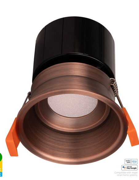 HV5513RGBCW-AB - Prime Antique Brass Fixed Deep RGBCW WIFI LED Downlight