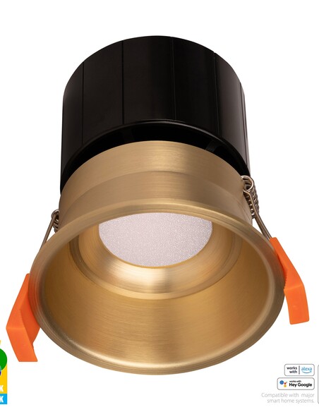 HV5513RGBCW-BR - Prime Brass Coloured Fixed Deep RGBCW WIFI LED Downlight