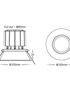 HV5514CCT-BR - Prime Brass Coloured Fixed Deep CCT WIFI LED HV5514CCT-BR 2