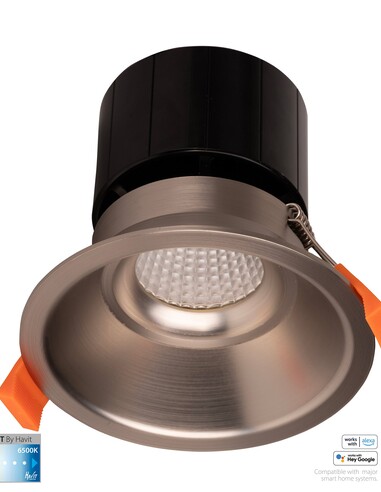 HV5514CCT-NK - HV5514CCT-Nickel - Prime Nickel Coloured Fixed Deep CCT WIFI LED Downlight