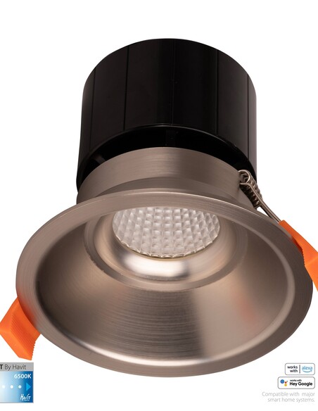 HV5514CCT-NK - HV5514CCT-Nickel - Prime Nickel Coloured Fixed Deep CCT WIFI LED Downlight