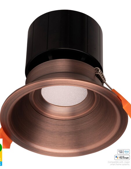 HV5514RGBCW-AB - Prime Antique Brass Fixed Deep RGBCW WIFI LED Downlight