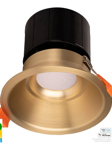 HV5514RGBCW-BR - Prime Brass Coloured Fixed Deep RGBCW WIFI LED Downlight