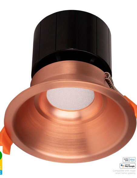 HV5514RGBCW-CP - Prime Copper Coloured Fixed Deep RGBCW WIFI LED Downlight