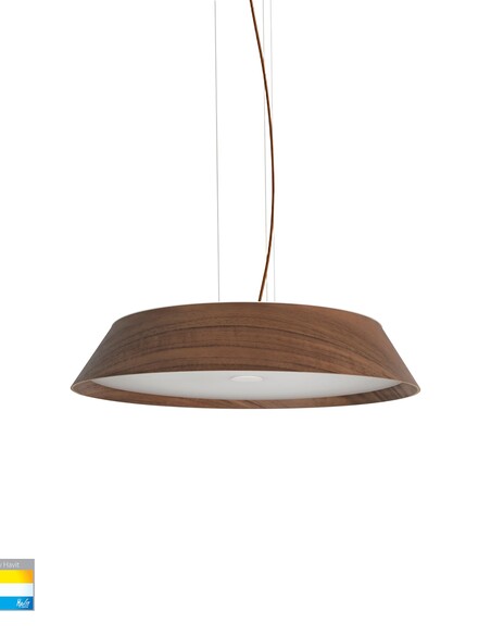 HV5872T-PDT - Noyer 420mm Walnut Timber LED Pendant