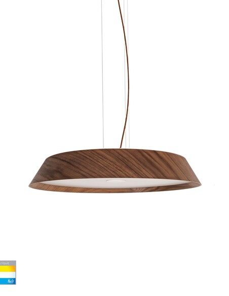HV5873T-PDT - Noyer 510mm Walnut Timber LED Pendant
