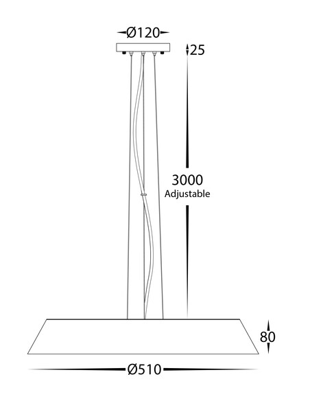 HV5873T-PDT - Noyer 510mm Walnut Timber LED HV5873T-PDT