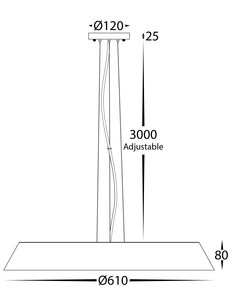 HV5874T-PDT - Noyer 610mm Walnut Timber LED PendantHV5874T-PDT 2