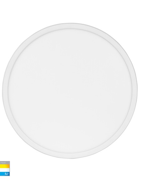 HV5878T-WHT-MSENS - HV5878T-White-MSENS - Slim White Dimmable 400mm Surface Mounted Slim Oyster Light