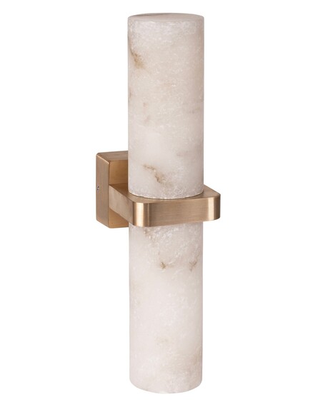 HV8079T-BR - Albast Brass Up & Down Wall Light with Alabaster Glass