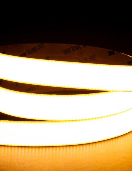 HV9761-IP20-3072-3K - 30W IP20 24v DC COB LED Strip 3000K