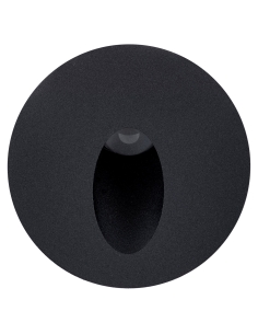 Recessed Round Step Light Black AluminiumHV3205W-BLK