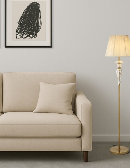 CADIZ FL-AGCRM - CADIZ FLOOR LAMP - ANTIQUE GOLDCADIZ FL-AGCRM