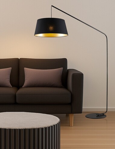 DOWNEY FL-BK - DOWNEY FLOOR LAMP - BLACKDOWNEY FL-BK