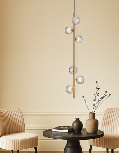 ELSON PE06-AGFRT - ELSON 6 LIGHT PENDANT ANTIQUE ELSON PE06-AGFRT