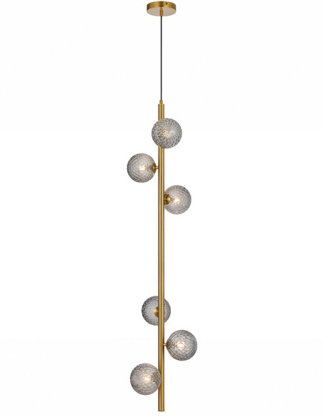ELSON PE06-AGSM - ELSON 6 LIGHT PENDANT ANTIQUE GOLD - Smoke