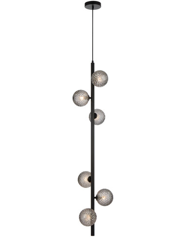 ELSON PE06-BKAMT - ELSON 6 LIGHT PENDANT BLACK - Amber Tear