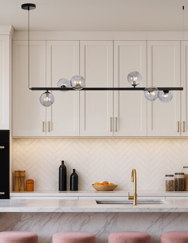 ELSON PE06-BKAMT - ELSON 6 LIGHT PENDANT BLACK - ELSON PE06-BKAMT