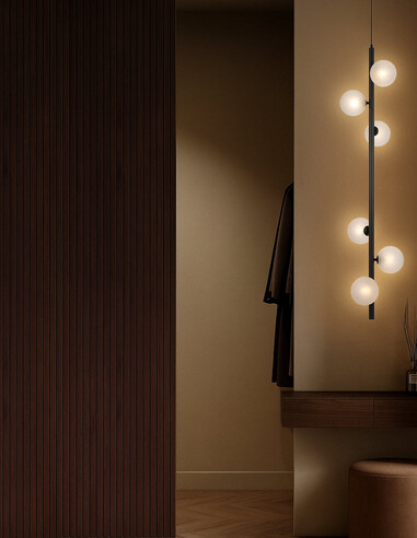 ELSON PE06-BKAMT - ELSON 6 LIGHT PENDANT BLACK - ELSON PE06-BKAMT
